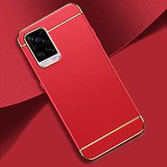 Luxury Metal Frame and Plastic Back Cover Case M01 for Vivo V20 Pro 5G Red