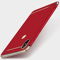 Luxury Metal Frame and Plastic Back Cover Case M01 for Xiaomi Redmi 6 Pro Red