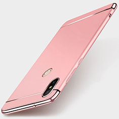 Luxury Metal Frame and Plastic Back Cover Case M01 for Xiaomi Redmi 6 Pro Rose Gold