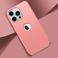 Luxury Metal Frame and Plastic Back Cover Case M02 for Apple iPhone 13 Pro Rose Gold