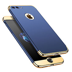 Luxury Metal Frame and Plastic Back Cover Case M02 for Apple iPhone 7 Plus Blue
