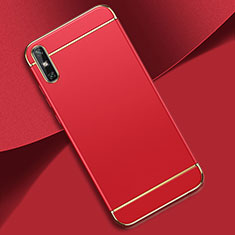 Luxury Metal Frame and Plastic Back Cover Case M02 for Huawei Enjoy 10e Red