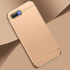 Luxury Metal Frame and Plastic Back Cover Case M02 for Oppo A12e Gold