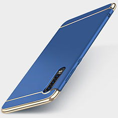 Luxury Metal Frame and Plastic Back Cover Case M03 for Huawei P30 Blue