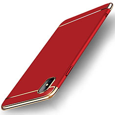 Luxury Metal Frame and Plastic Back Cover Case M05 for Apple iPhone X Red