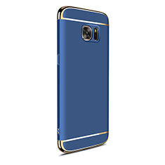 Luxury Metal Frame and Plastic Back Cover Case M05 for Samsung Galaxy S7 Edge G935F Blue