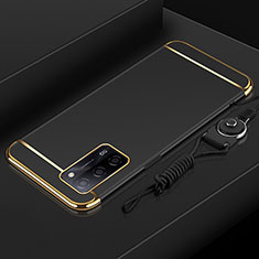 Luxury Metal Frame and Plastic Back Cover Case P01 for Oppo A53s 5G Black