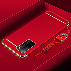 Luxury Metal Frame and Plastic Back Cover Case P01 for Oppo A56 5G Red