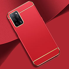 Luxury Metal Frame and Plastic Back Cover Case P02 for Oppo A53s 5G Red