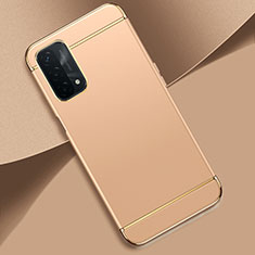 Luxury Metal Frame and Plastic Back Cover Case P02 for Oppo A54 5G Gold