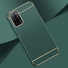 Luxury Metal Frame and Plastic Back Cover Case P02 for Oppo A56 5G Midnight Green