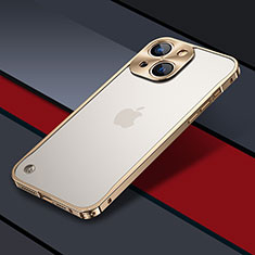 Luxury Metal Frame and Plastic Back Cover Case QC1 for Apple iPhone 13 Gold
