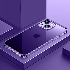 Luxury Metal Frame and Plastic Back Cover Case QC4 for Apple iPhone 13 Purple