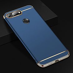 Luxury Metal Frame and Plastic Back Cover Case T01 for Huawei Honor V20 Blue