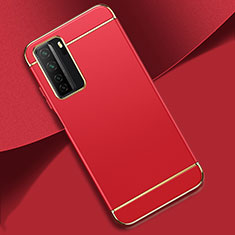 Luxury Metal Frame and Plastic Back Cover Case T01 for Huawei Nova 7 SE 5G Red