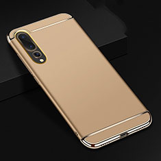 Luxury Metal Frame and Plastic Back Cover Case T01 for Huawei P20 Pro Gold