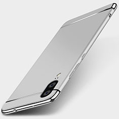 Luxury Metal Frame and Plastic Back Cover Case T01 for Huawei P20 Silver