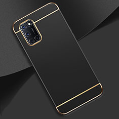 Luxury Metal Frame and Plastic Back Cover Case T01 for Oppo A52 Black