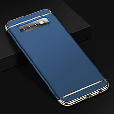 Luxury Metal Frame and Plastic Back Cover Case T01 for Samsung Galaxy S10 Blue