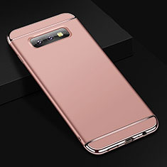 Luxury Metal Frame and Plastic Back Cover Case T01 for Samsung Galaxy S10e Rose Gold