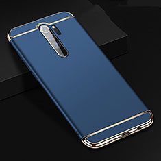 Luxury Metal Frame and Plastic Back Cover Case T01 for Xiaomi Redmi Note 8 Pro Blue
