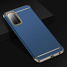 Luxury Metal Frame and Plastic Back Cover Case T02 for Huawei Nova 7 SE 5G Blue