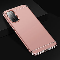 Luxury Metal Frame and Plastic Back Cover Case T02 for Huawei P40 Lite 5G Rose Gold