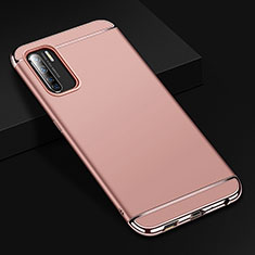 Luxury Metal Frame and Plastic Back Cover Case T02 for Oppo A91 Rose Gold