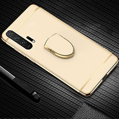 Luxury Metal Frame and Plastic Back Cover Case with Finger Ring Stand T01 for Huawei Honor 20 Pro Gold