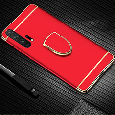 Luxury Metal Frame and Plastic Back Cover Case with Finger Ring Stand T01 for Huawei Honor 20 Pro Red