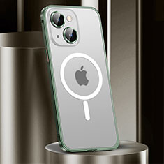 Luxury Metal Frame and Plastic Back Cover Case with Mag-Safe Magnetic JL2 for Apple iPhone 13 Green