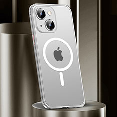 Luxury Metal Frame and Plastic Back Cover Case with Mag-Safe Magnetic JL2 for Apple iPhone 13 Silver