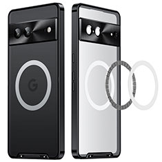 Luxury Metal Frame and Plastic Back Cover Case with Mag-Safe Magnetic LK2 for Google Pixel 7 5G Black