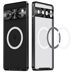 Luxury Metal Frame and Plastic Back Cover Case with Mag-Safe Magnetic LK2 for Google Pixel 8 Pro 5G Black