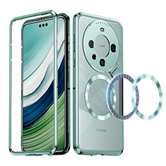 Luxury Metal Frame and Plastic Back Cover Case with Mag-Safe Magnetic LK2 for Huawei Mate 60 Pro+ Plus Green