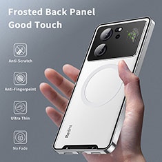 Luxury Metal Frame and Plastic Back Cover Case with Mag-Safe Magnetic LK2 for Xiaomi Mi 13T Pro 5G Silver