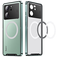 Luxury Metal Frame and Plastic Back Cover Case with Mag-Safe Magnetic LK3 for Xiaomi Mi 13T Pro 5G Green