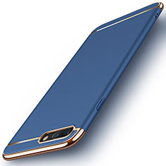 Luxury Metal Frame and Plastic Back Cover F01 for Apple iPhone 8 Plus Blue