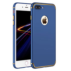 Luxury Metal Frame and Plastic Back Cover F02 for Apple iPhone 8 Plus Blue