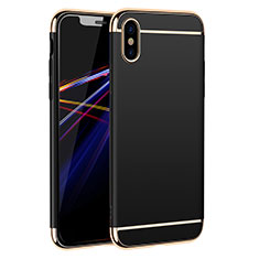 Luxury Metal Frame and Plastic Back Cover M01 for Apple iPhone X Black