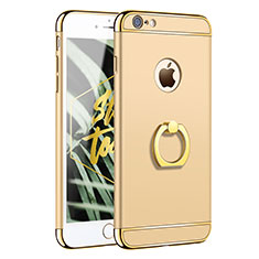 Luxury Metal Frame and Plastic Back Cover with Finger Ring Stand A01 for Apple iPhone 6 Gold