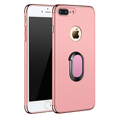 Luxury Metal Frame and Plastic Back Cover with Finger Ring Stand A01 for Apple iPhone 7 Plus Rose Gold