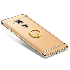 Luxury Metal Frame and Plastic Back Cover with Finger Ring Stand A01 for Huawei G9 Plus Gold