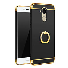 Luxury Metal Frame and Plastic Back Cover with Finger Ring Stand A01 for Huawei Honor 6A Black