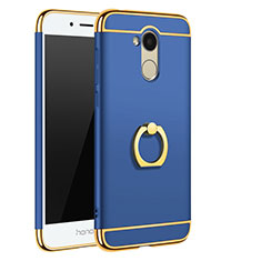 Luxury Metal Frame and Plastic Back Cover with Finger Ring Stand A01 for Huawei Honor 6A Blue
