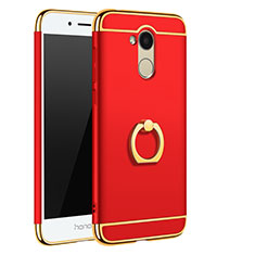 Luxury Metal Frame and Plastic Back Cover with Finger Ring Stand A01 for Huawei Honor 6A Red