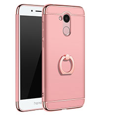 Luxury Metal Frame and Plastic Back Cover with Finger Ring Stand A01 for Huawei Honor 6A Rose Gold
