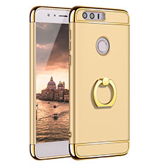 Luxury Metal Frame and Plastic Back Cover with Finger Ring Stand A01 for Huawei Honor 8 Gold