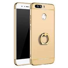 Luxury Metal Frame and Plastic Back Cover with Finger Ring Stand A01 for Huawei Honor V9 Gold