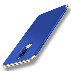 Luxury Metal Frame and Plastic Back Cover with Finger Ring Stand A01 for Huawei Mate 10 Lite Blue